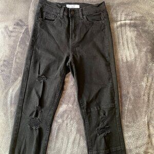 Dynamite Kate Ripped Skinny Jeans Black 26